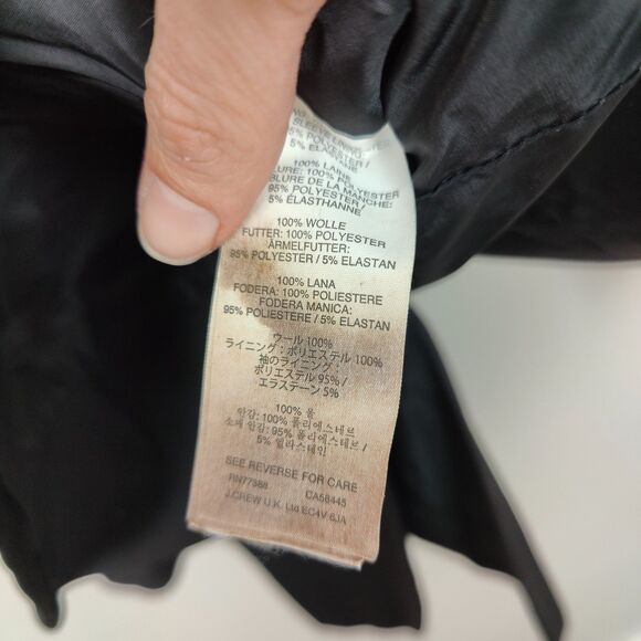 J. Crew Black Lightweight 100% Wool Super 120's Blazer Jacket Women's Size 4 - Picture 5 of 11